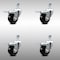Service Caster 3.5 Inch SS Hard Rubber Swivel 1/2 Inch Threaded Stem Caster Set Total Lock Brake SCC-SSTSTTL20S3514-HRS-121315-4 - alternate 1